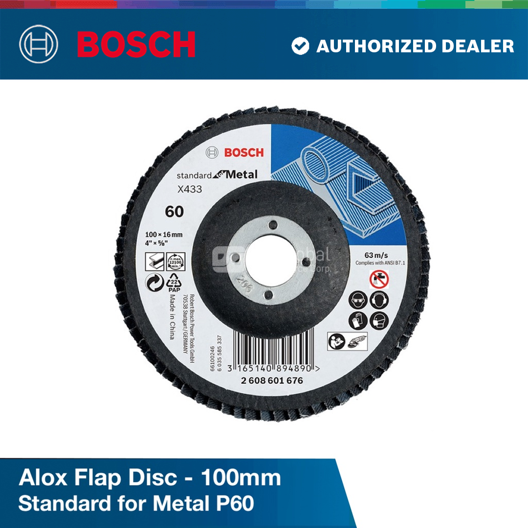 Bosch Alox Flap Disc - 100mm Standard for Metal P60