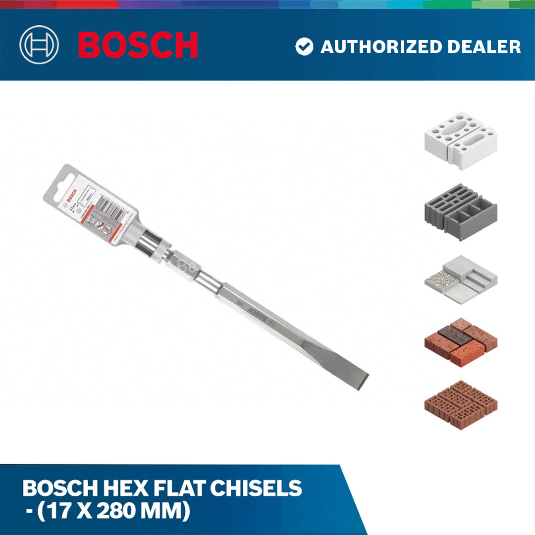 Bosch Hex flat Chisels - (17 X 280 mm)