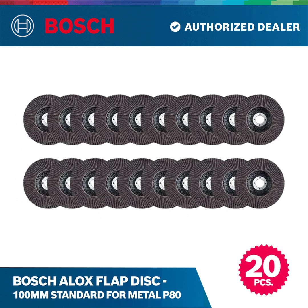 Bosch Alox Flap Disc - 100mm Standard for Metal P80 Set of 20