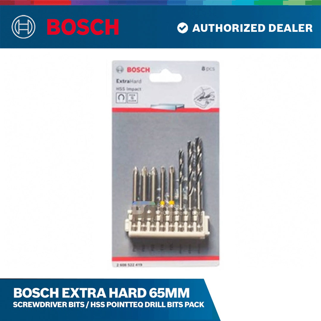 Bosch Extra hard 65mm screwdriver bits / HSS PointTeQ drill bits pack