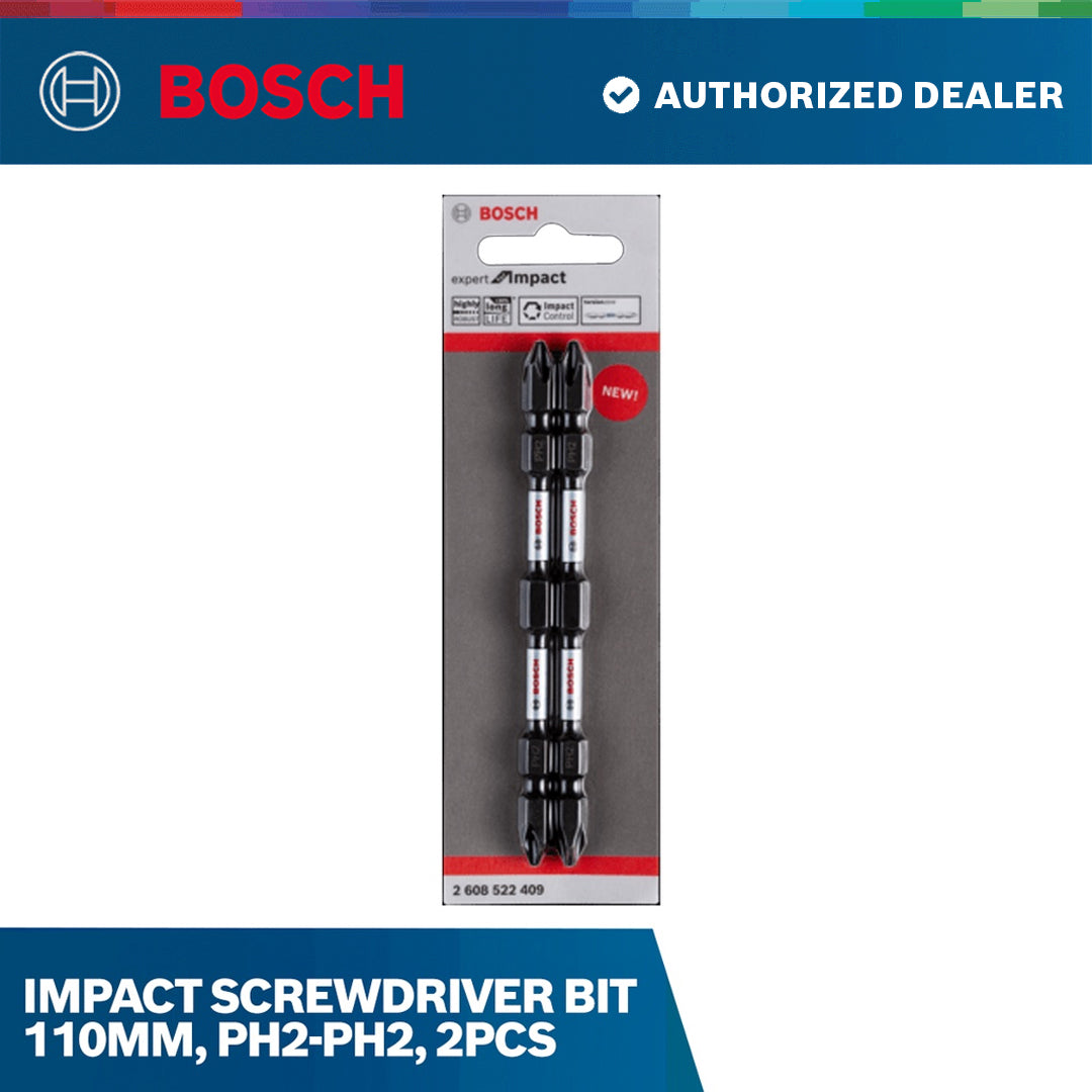 Impact Screwdriver Bit 110mm, PH2-PH2, 2pcs