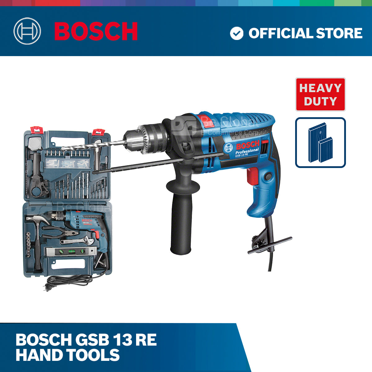 Rotomartillo Bosch GSB 13 RE De 750W + 10 Brocas HSS 9/32 – Mercantil del  Constructor