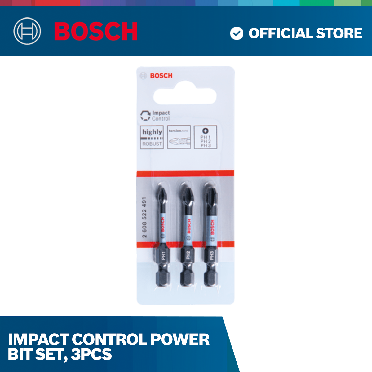 Impact Control Power Bit Set, 3pcs
