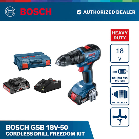 Bosch GSB 18V-50 Cordless Drill Freedom Kit