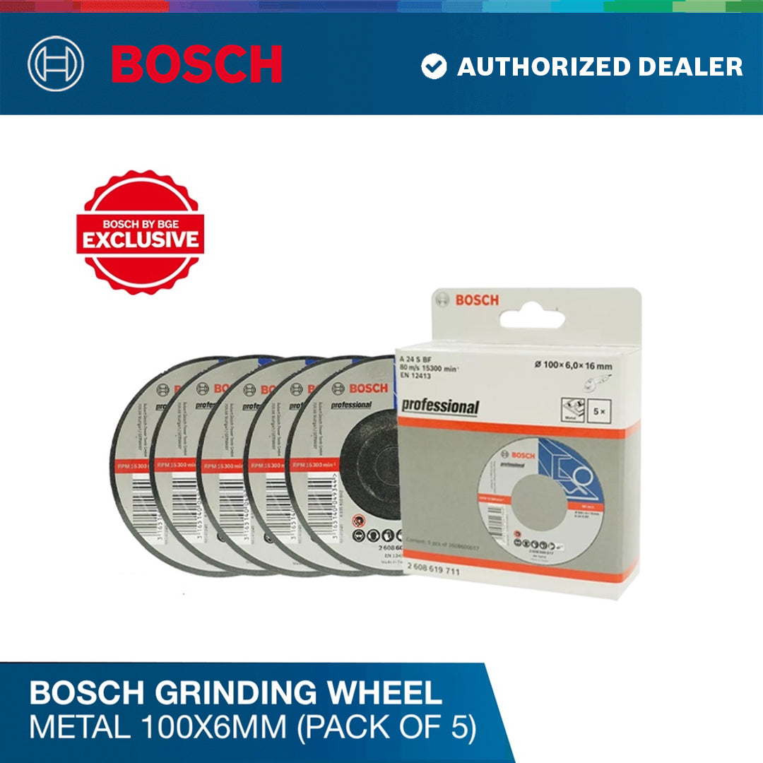 Bosch Grinding Wheel Metal 100x6mm 5pcs Pack