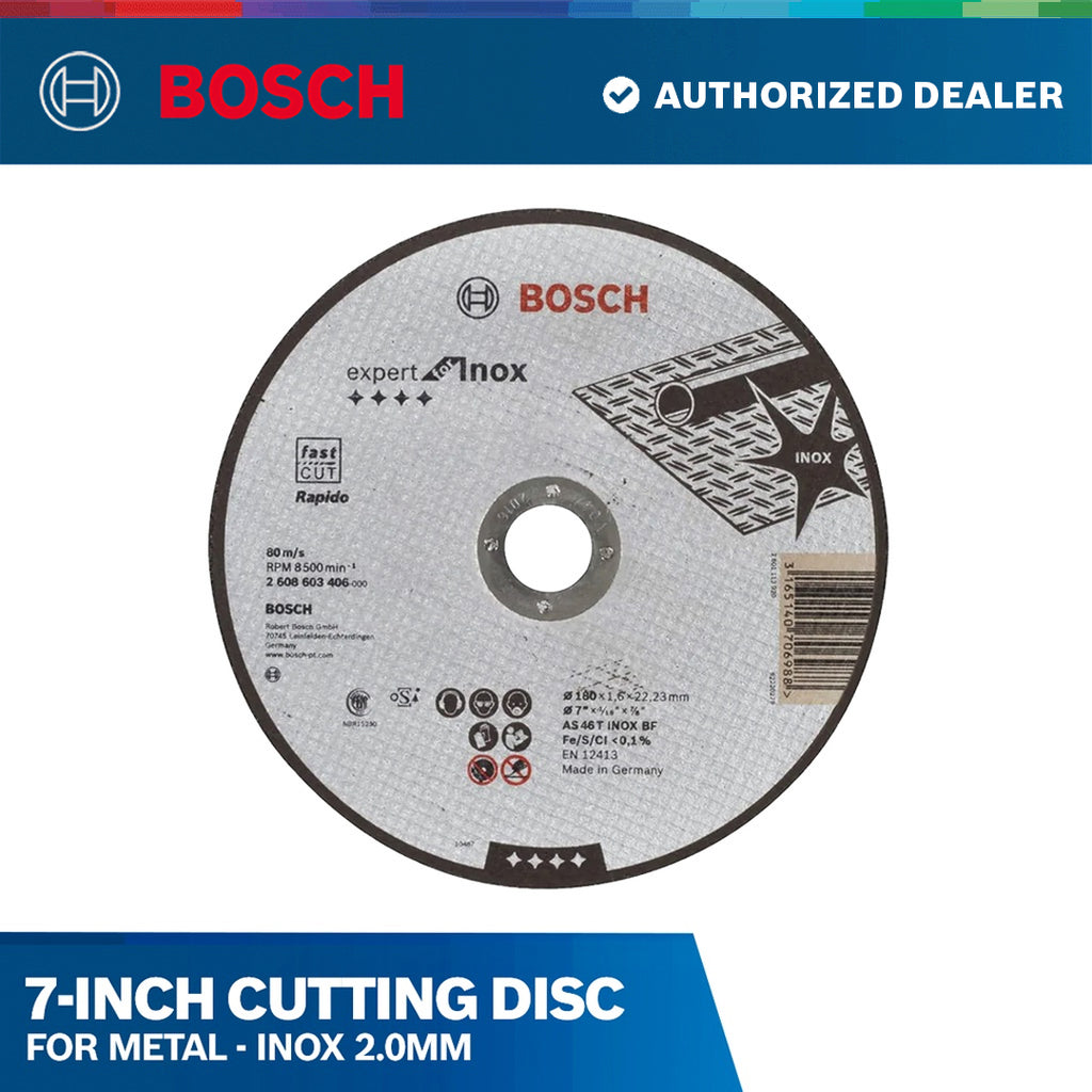 7-inch Cutting Disc for Metal - INOX 2.0mm – Bosch By BGE
