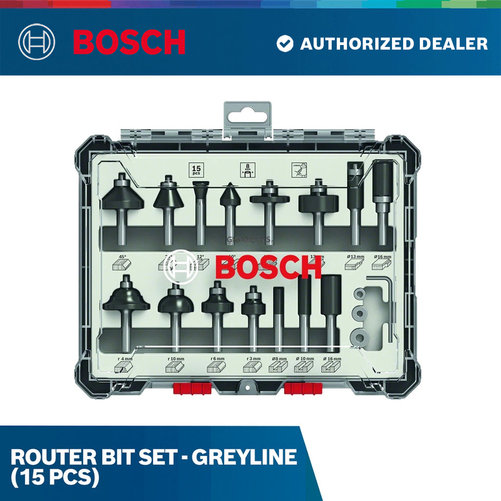 ROUTER BIT SET - greyline (15 pcs) – Bosch By BGE