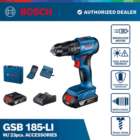 BOSCH GSB 185-LI w/ 23 PC ACE (0 601 9K3 1K2)