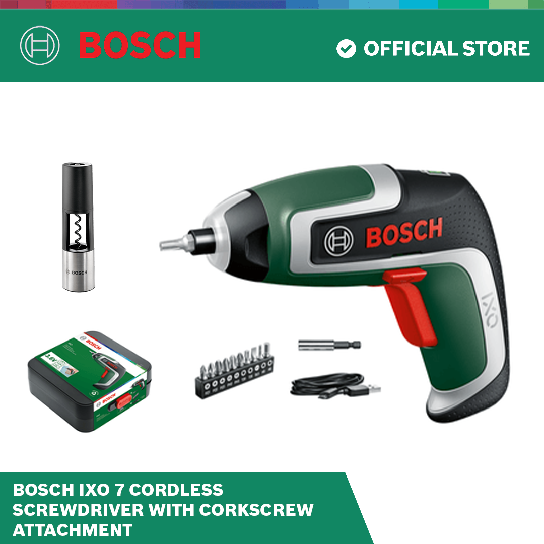 Bosch IXO 7 Cordless Screwdriver with Cockscrew attachment