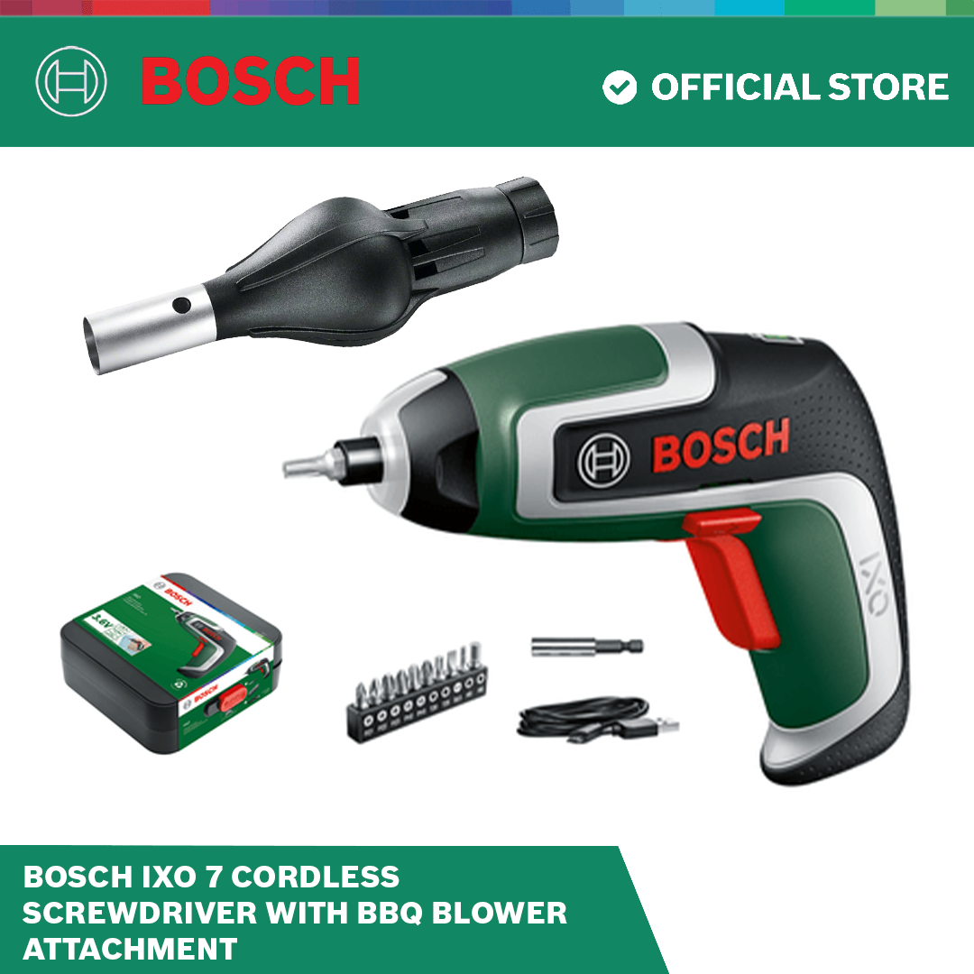 Bosch IXO 7 Cordless Screwdriver with BBQ Blower attachment