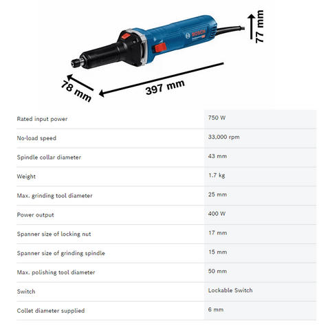 Bosch GGS 30 LS Straight Grinder