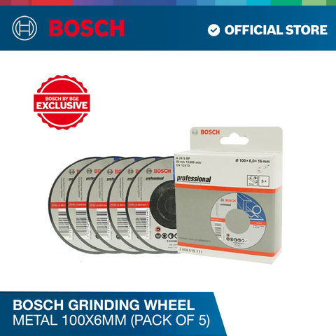 Bosch Grinding Wheel Metal 100x6mm 5pcs Pack