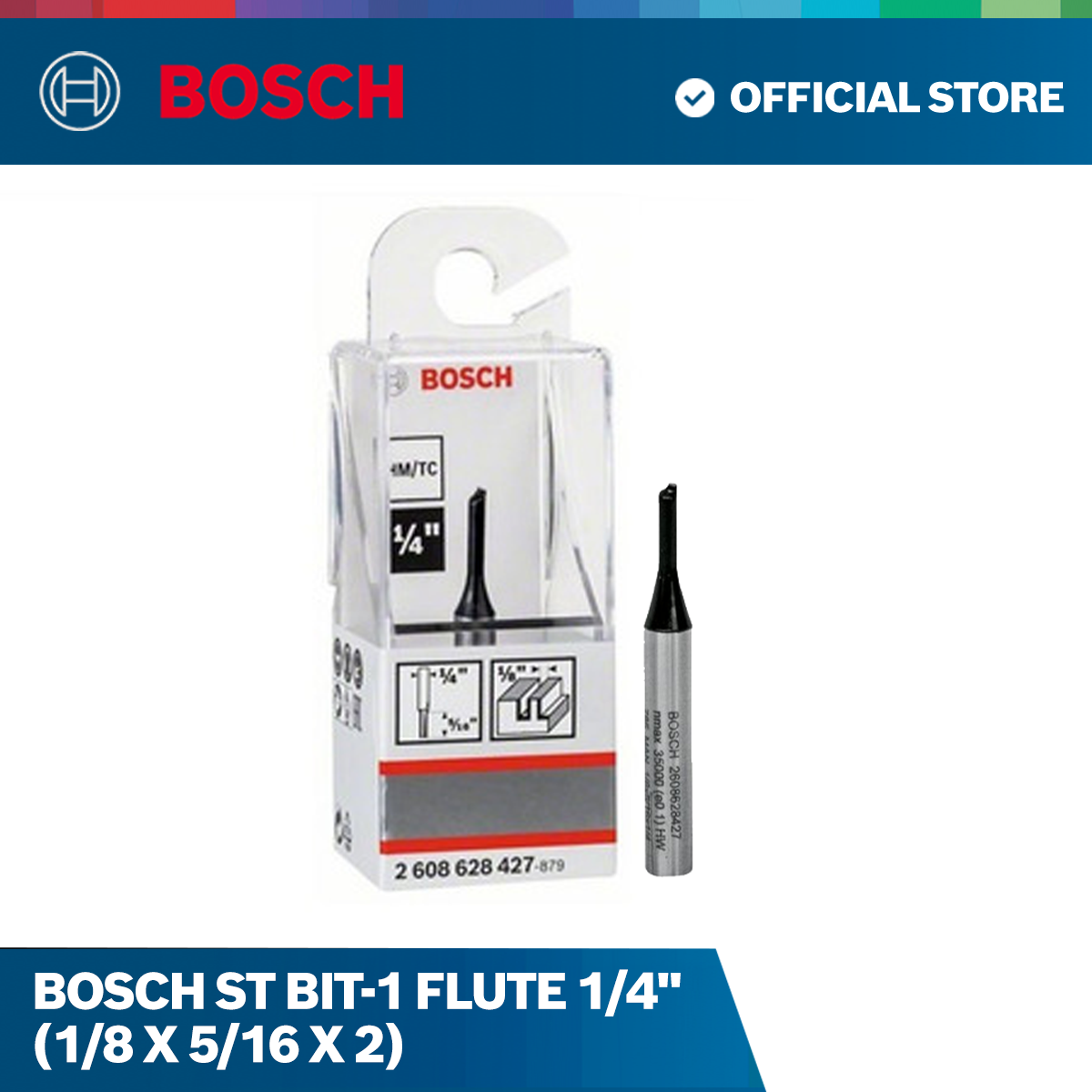 Bosch ST Bit-1 Flute 1/4" (1/8 X 5/16 X 2)