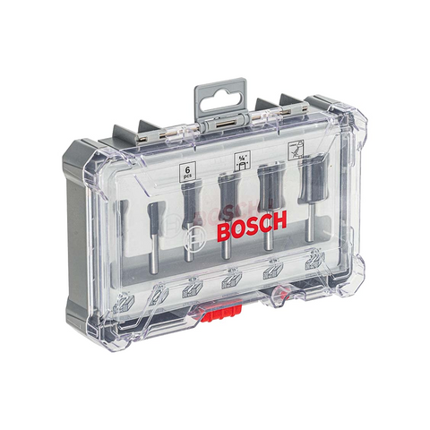 Bosch Straight Bit Set 1/4 Shank (6Pcs)