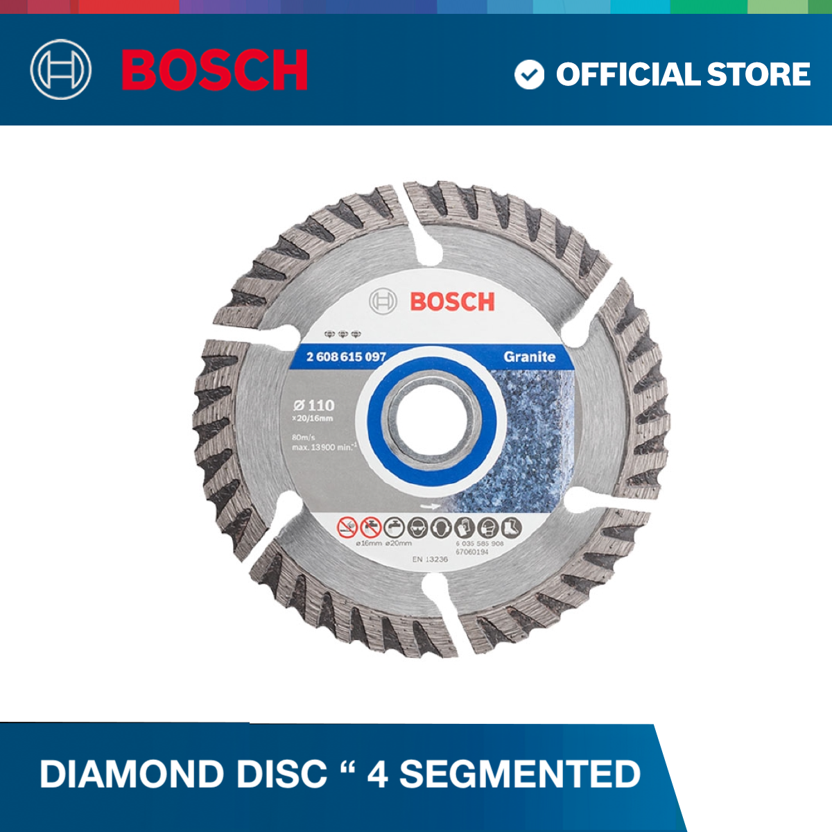 Bosch Diamond Cutting Disc 4" Segmented