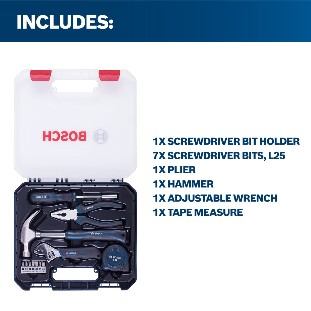 Bosch 12 pcs Hand Tools Set Bosch By BGE