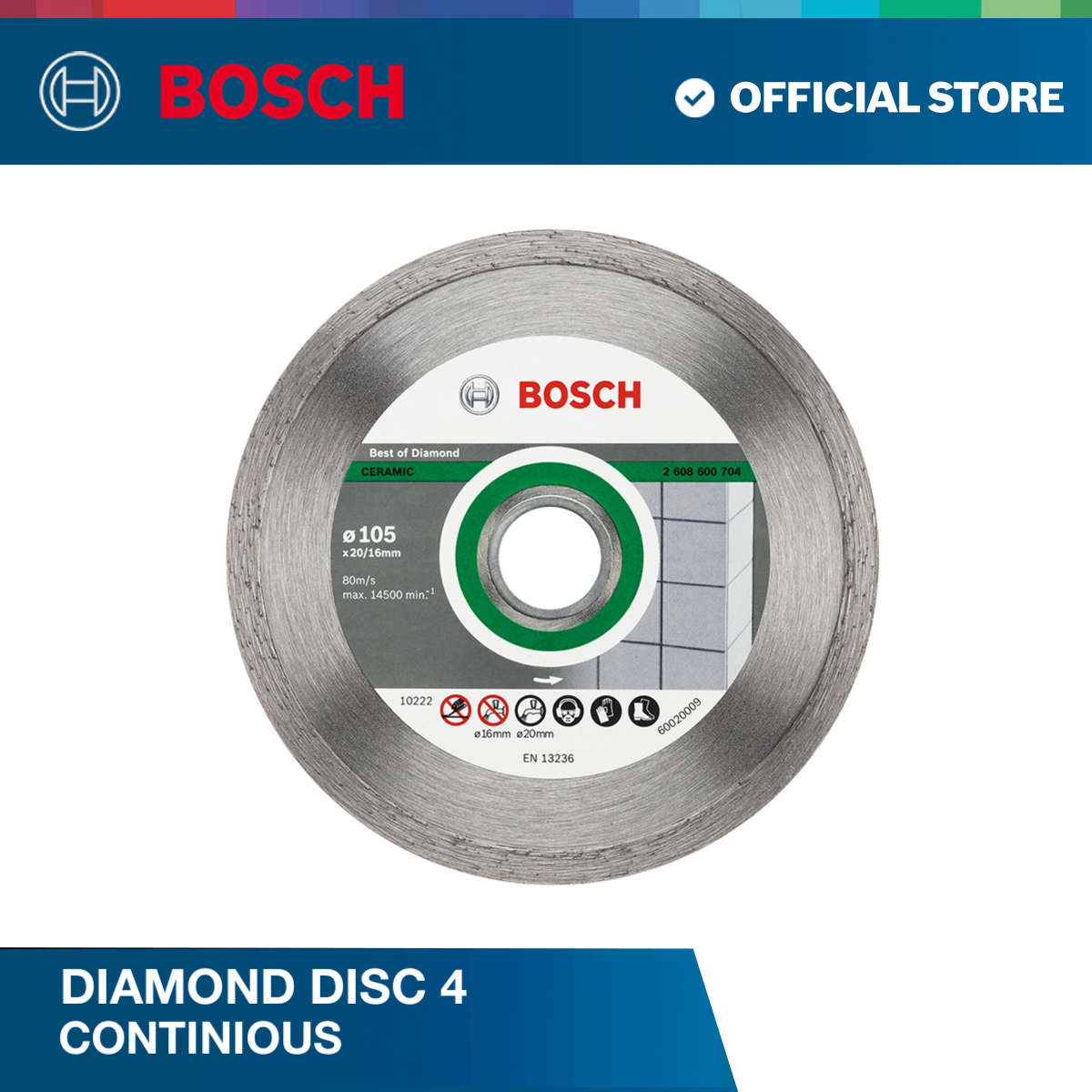 Bosch Diamond Cutting Disc 4" Continuous