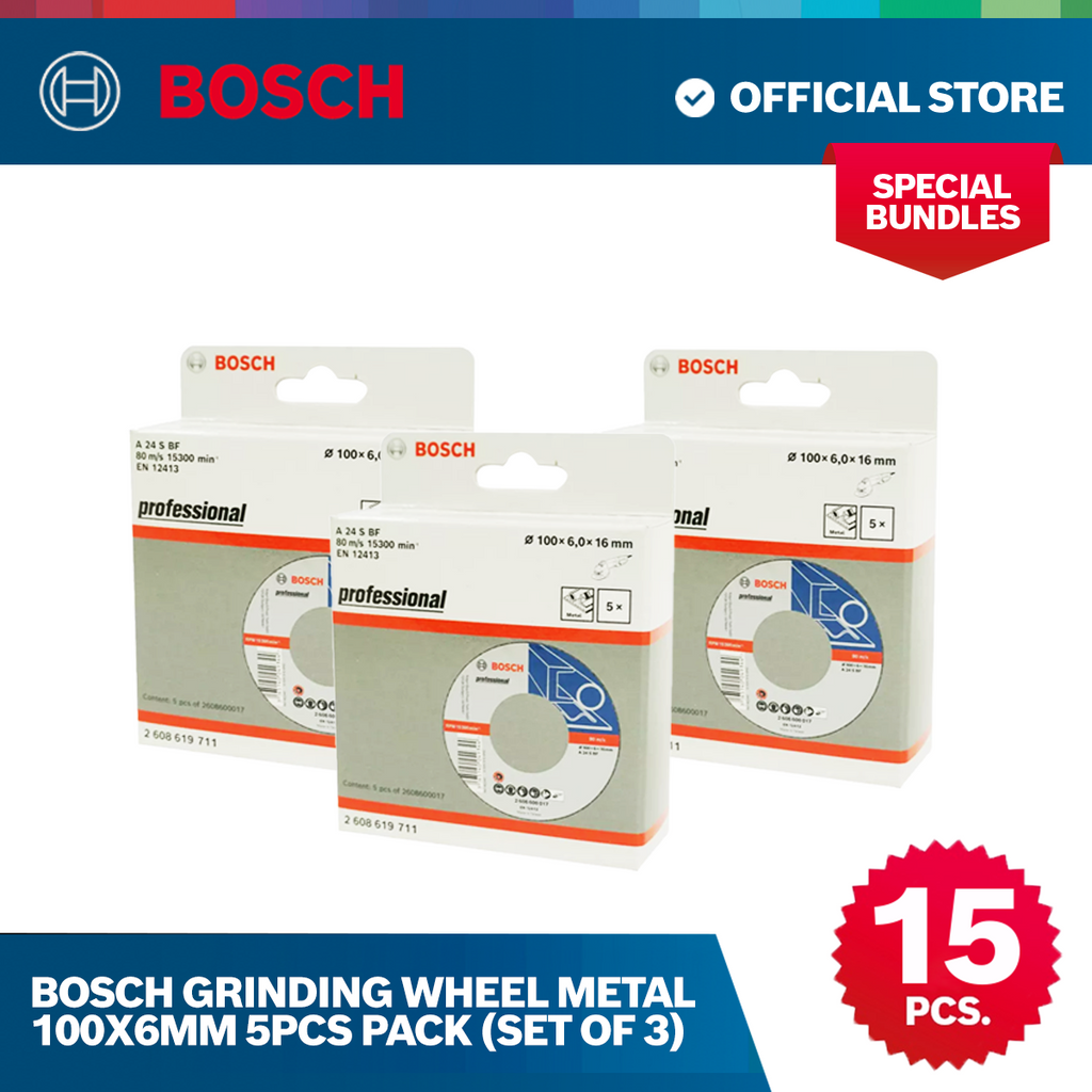 Bosch Grinding Wheel Metal 100x6mmSet of 15 pcs Bosch By BGE