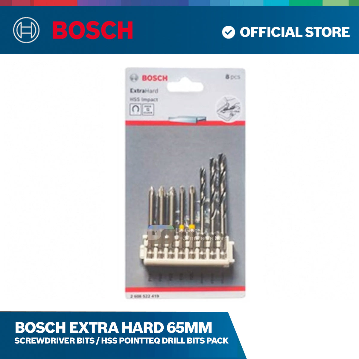 Bosch Extra hard 65mm screwdriver bits / HSS PointTeQ drill bits pack