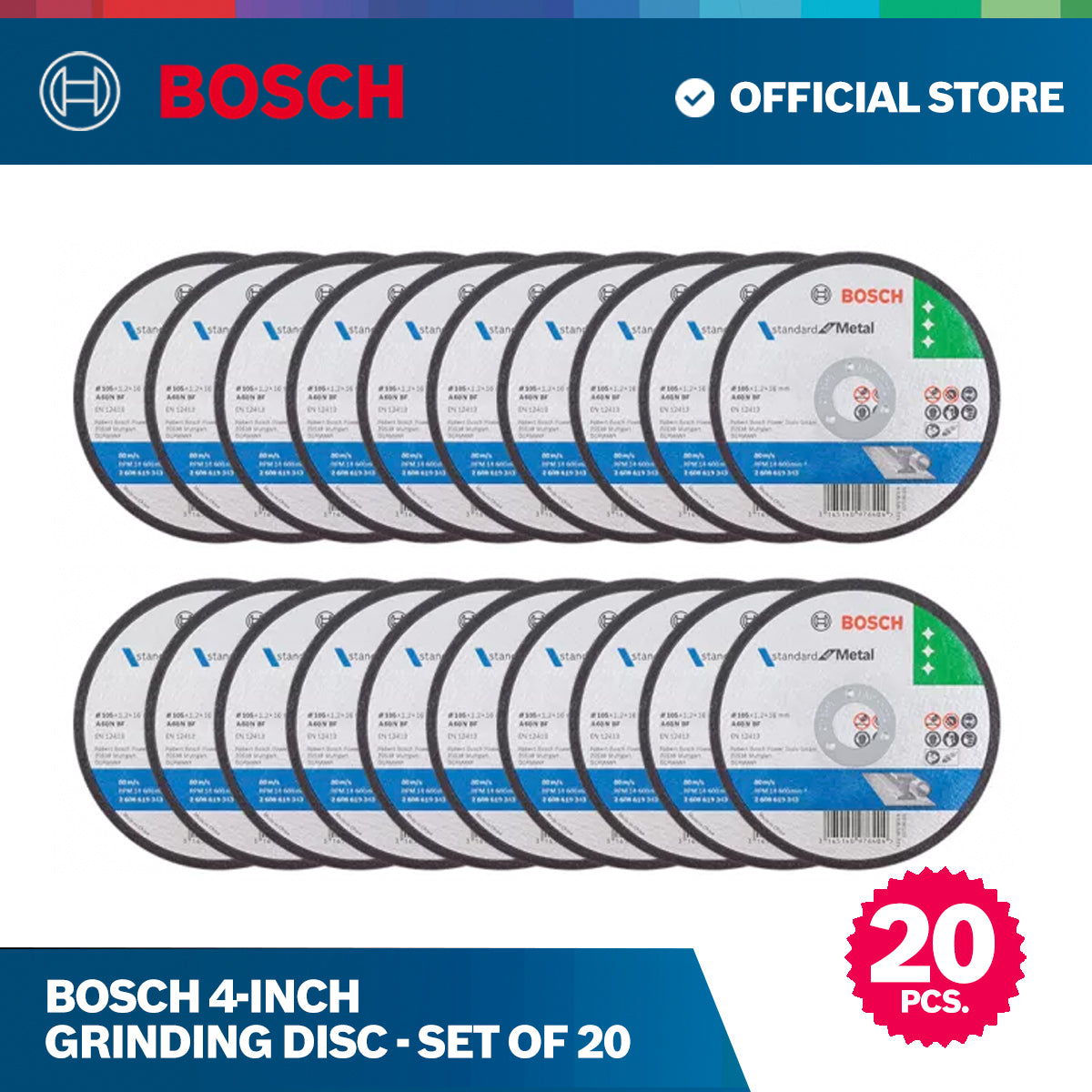 Bosch 4-inch Cutting Disc - Set of 20