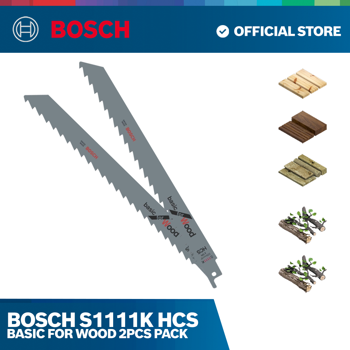 Bosch S1111K HCS Basic for Wood 2pcs pack