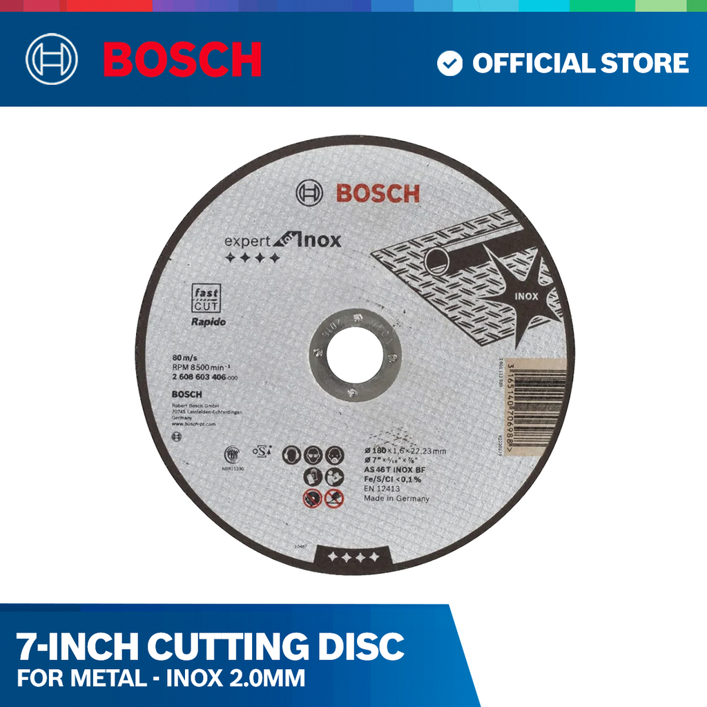 Cutter Disck Inox 7-inch Cutting Disc for Metal - INOX 2.0mm – Bosch By BGE