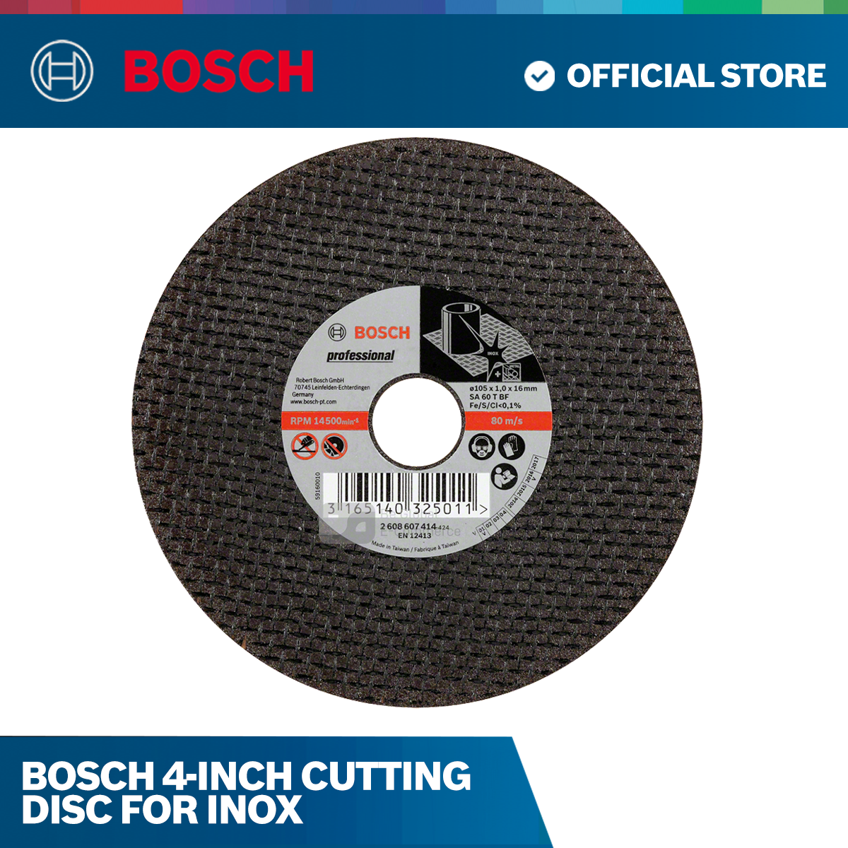 Bosch 4-inch Cutting Disc for INOX – Bosch By BGE