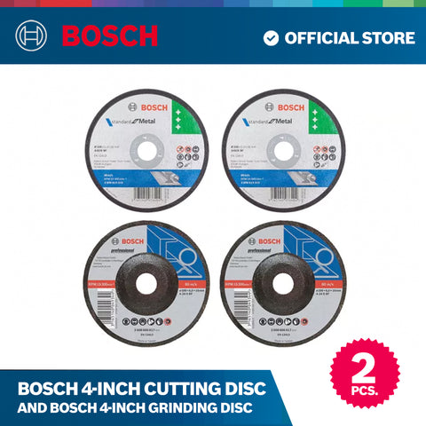 Bosch 4-inch Cutting Disc and Bosch 4-inch Grinding Disc - Set of 2