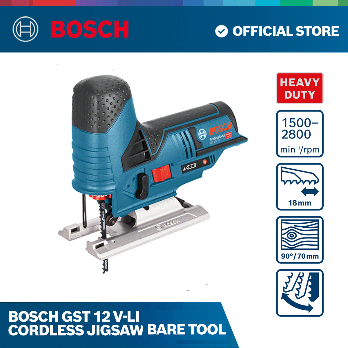 Bosch GST 12 V-Li Cordless JigsawBare tool